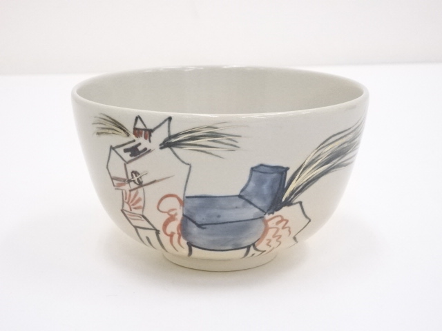 JAPANESE TEA CEREMONY / TEA BOWL CHAWAN / KYO WARE BY EIHO HASHIMOTO 